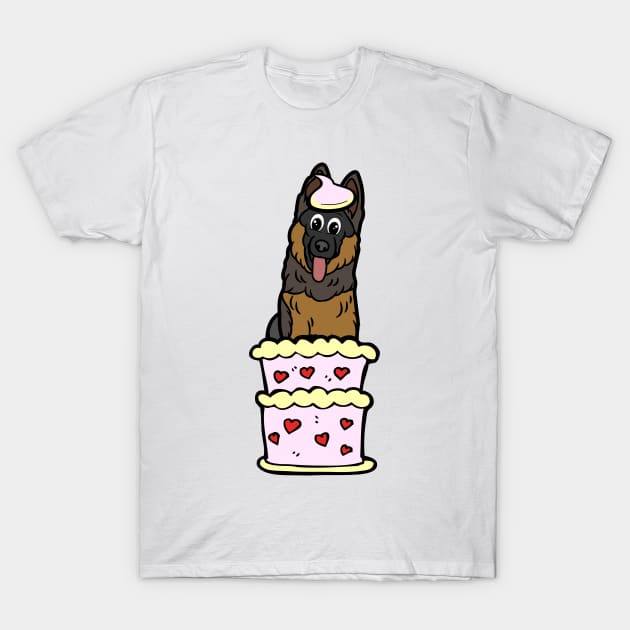 Guard dog Jumping out of a cake T-Shirt by Pet Station